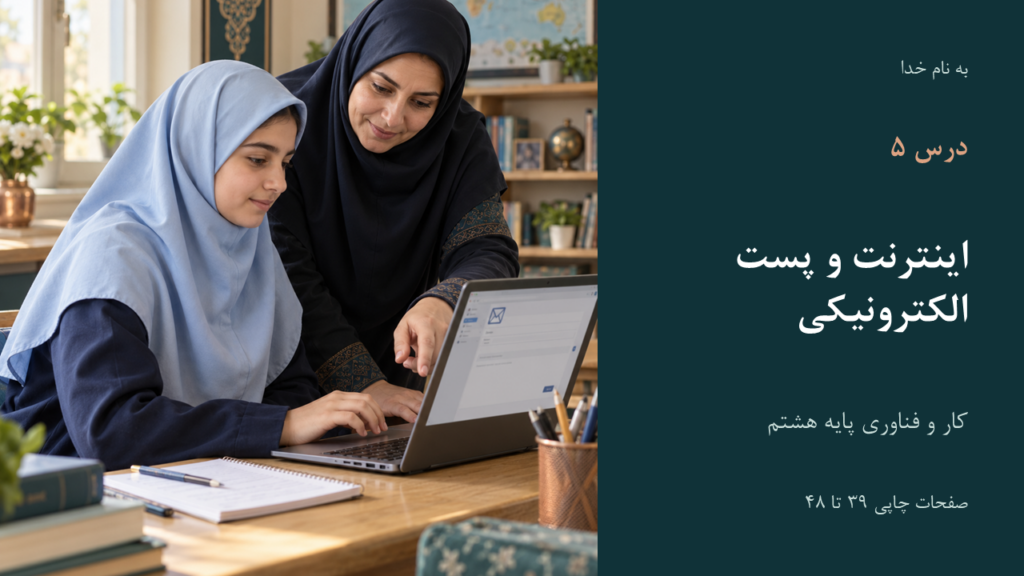 تصویر فایل درس کار و فناوری هشتم؛ درس ۵: اینترنت و پست الکترونیکی